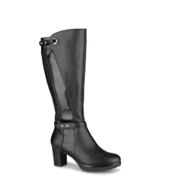 Added - Bottes longues noires Alberto pour femmes