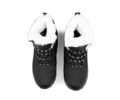 Fujisu - Bottes d'hiver noires Blue Rocky pour filles