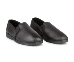 Pantoufles ComfortCare en cuir pour hommes - REALITY